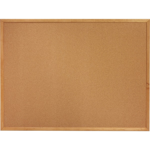 Lorell Oak Wood Frame Cork Board 18" Height x 24" Width Cork Surface 19766